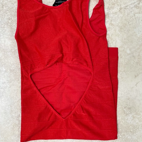 BEBE Red Bodycon Mini Dress S - Picture 3 of 3